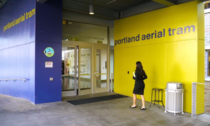 Entrance to Tram from SW Gibbs Street at OHSU